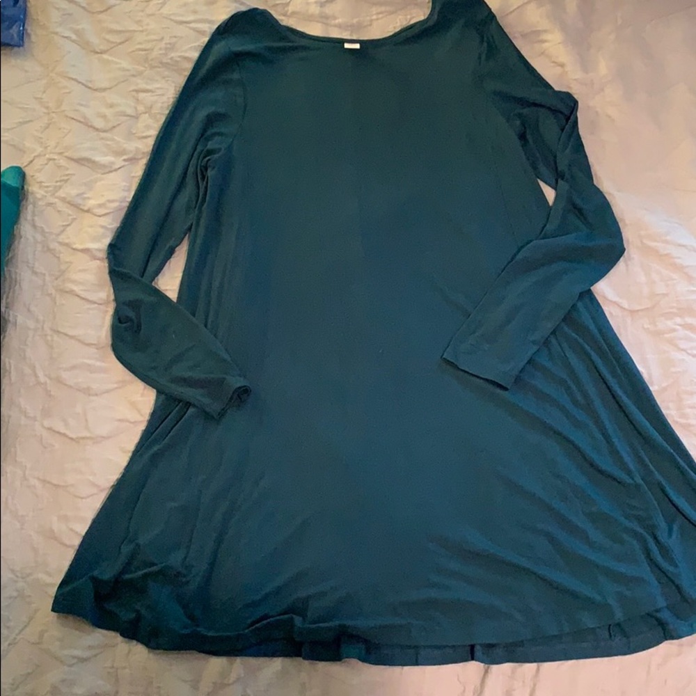 A-line Old Navy Green Long Sleeve Dress